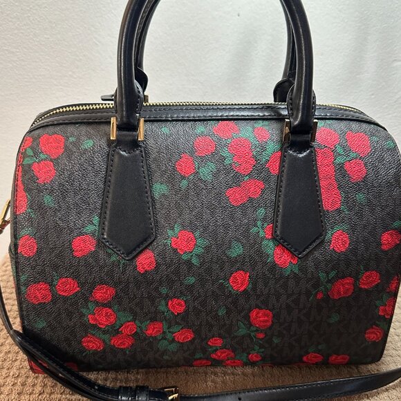 Michael Kors Rose Hayes Duffle Satchel Crossbody - Picture 2 of 10